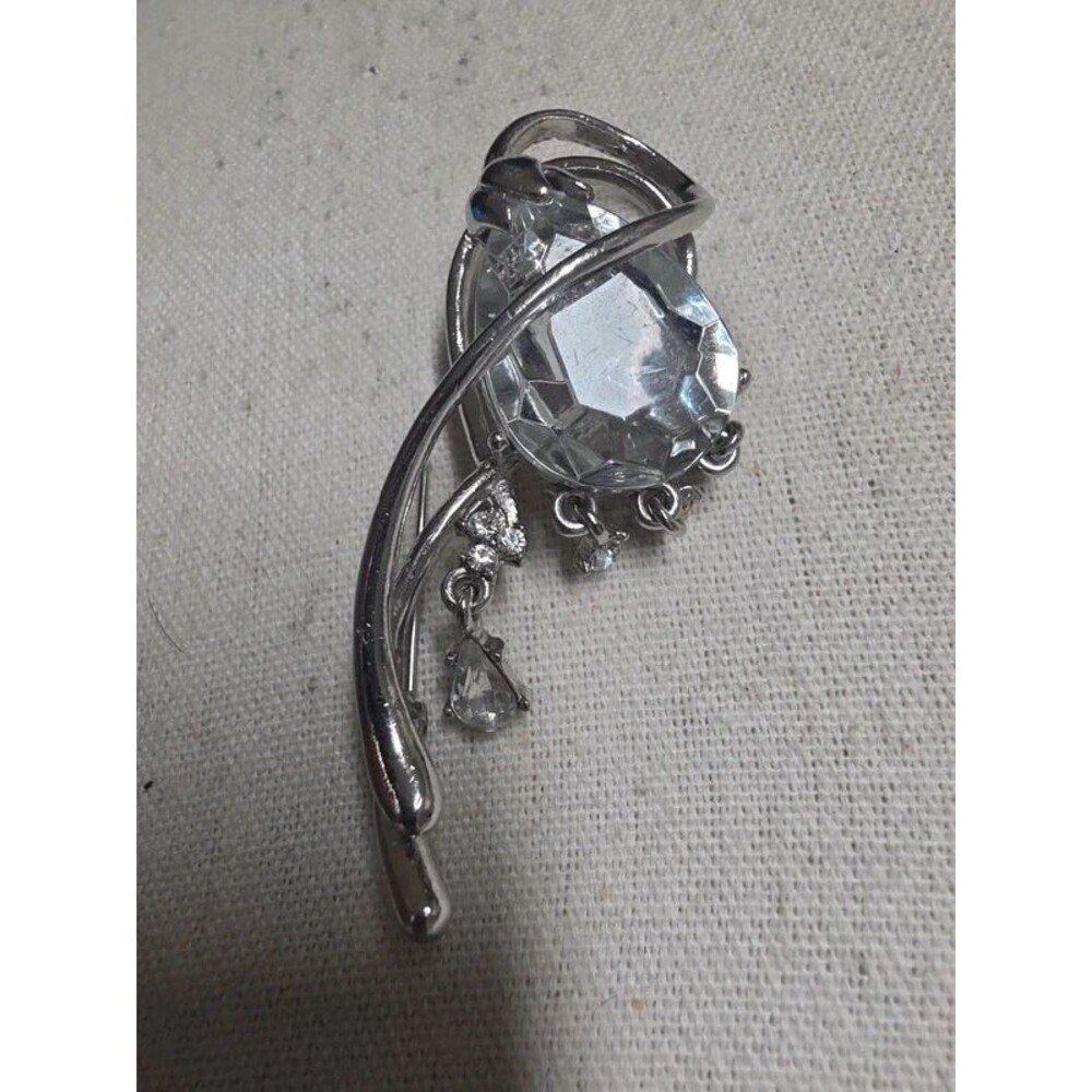 Floral Rhinestone teardrop Abstract brooch - Picture 3 of 6
